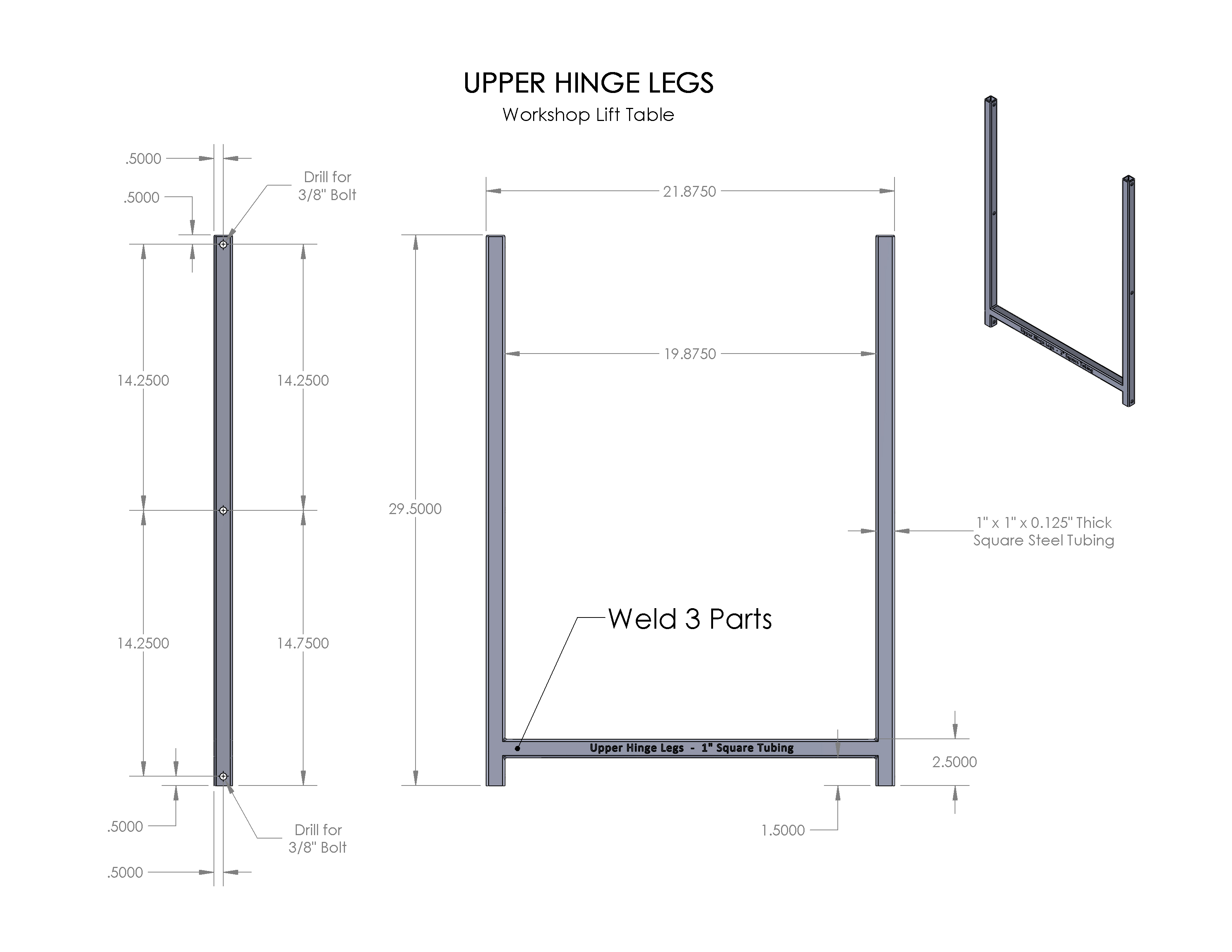 DIY Lift Table自制升降台模型3D图纸 Solidworks设计(1)